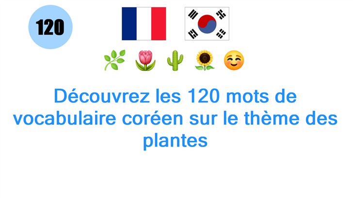 Découvrez les 120 mots de vocabulaire coréen sur le thème des plantes